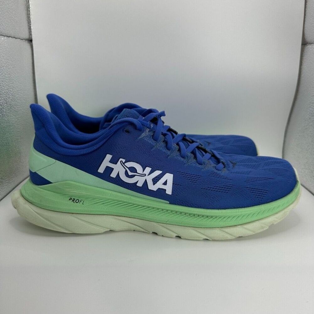 Hoka One One M Mach 4 Shoes Mens Size 10 D Blue Green Running Cushioned